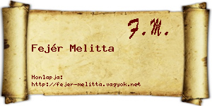 Fejér Melitta névjegykártya
